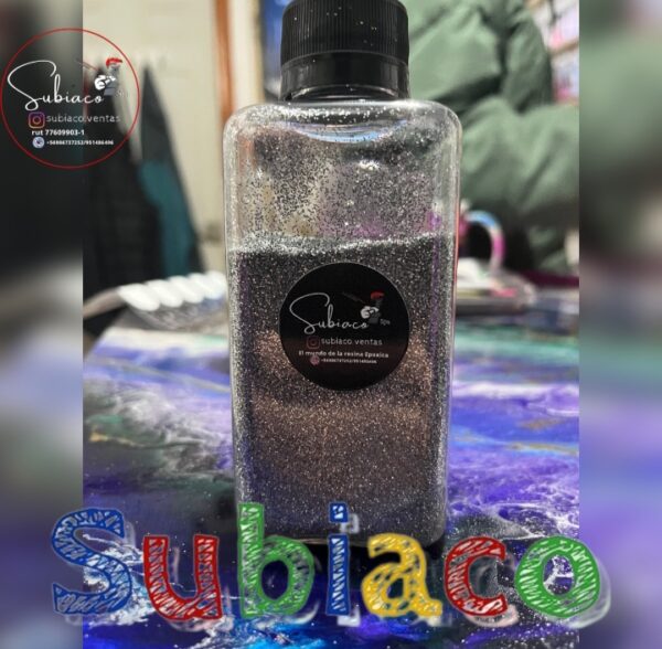 Plateado (glitter fino).