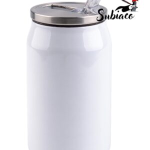 Vaso en forma de lata.