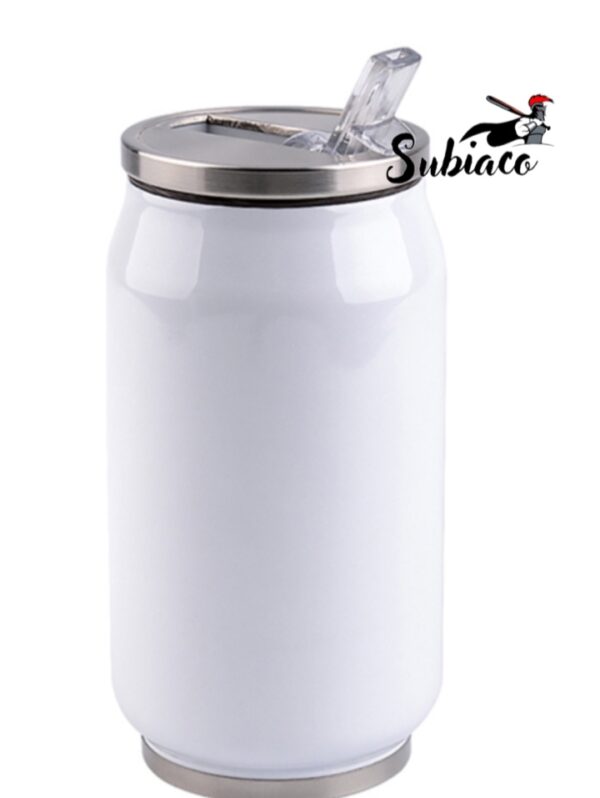 Vaso en forma de lata.