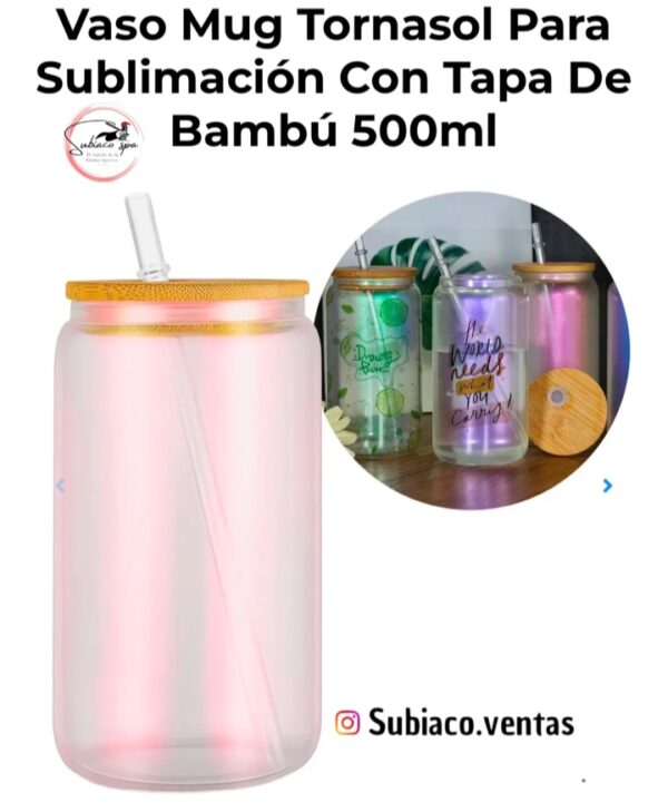 Vaso con tapa de bambú